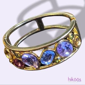 Beautifully designed Spring Lock cuff bracelet in 14k gold plated designer